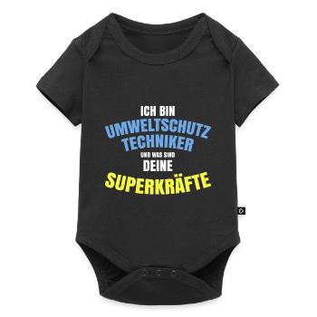 Umwelttechniker was sind deine Superkräfte - Baby Premium Kurzarmbody - Schwarz - Vorne