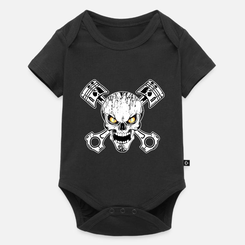Biker skull 02 - Body à manches courtes Premium Bébé - noir