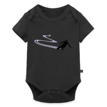 Sport - Skifahrer - Baby Premium Kurzarmbody - Schwarz - Vorne