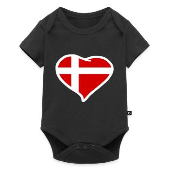 Drapeau coeur Danemark - Body à manches courtes Premium Bébé - noir - Devant