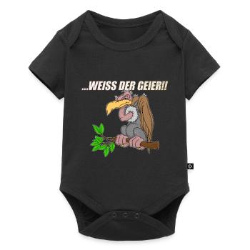 Weiss der Geier - Baby Premium Kurzarmbody - Schwarz - Vorne