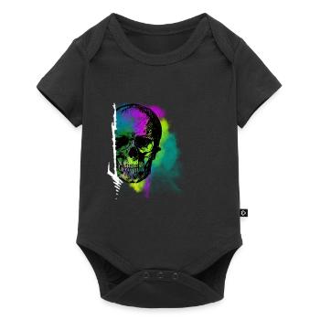 Colour Skull - Baby Premium Kurzarmbody - Schwarz - Vorne