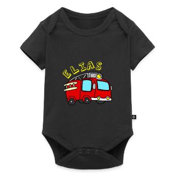 Feuerwehrauto - Baby Premium Kurzarmbody - Schwarz - Vorne