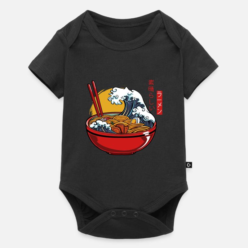 Great Wave Ramen Kawaii Noodles giapponesi Giappone - Body Premium a maniche corte per neonati  - nero