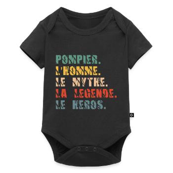 pompier l'homme le mythe la légende le héros - Body à manches courtes Premium Bébé - noir - Devant