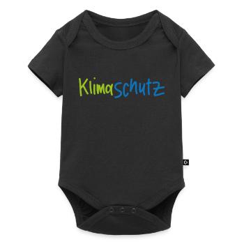 Klimaschutz - Schriftzug - Baby Premium Kurzarmbody - Schwarz - Vorne