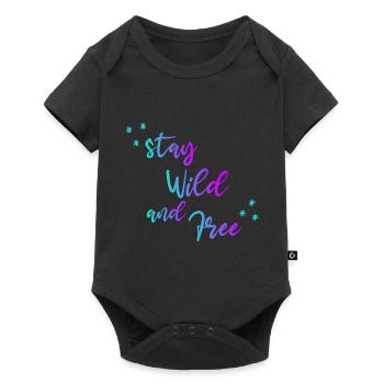 WILD FREE GRADIENT BLUE PURPLE - Baby Premium short-sleeve bodysuit - black - Front