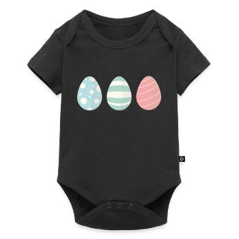 Three Easter eggs - Baby Premium short-sleeve bodysuit - black - Front