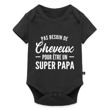 pas besoin de cheveux pour être un super papa - Body à manches courtes Premium Bébé - noir - Devant