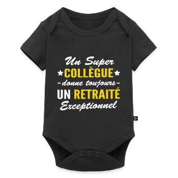un super collègue donne un retraité exceptionnel - Body à manches courtes Premium Bébé - noir - Devant