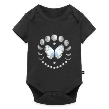 Moon phases with flowers and butterfly moon - Baby Premium short-sleeve bodysuit - black - Front
