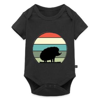 Igel - Baby Premium Kurzarmbody - Schwarz - Vorne