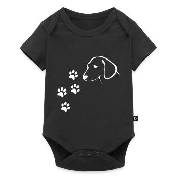 Labrador motif canin pour les amateurs de chiens avec des pattes - Body à manches courtes Premium Bébé - noir - Devant