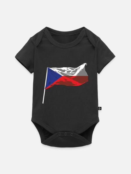Czech Design für Tschechen Fans - Baby Premium Kurzarmbody - Schwarz