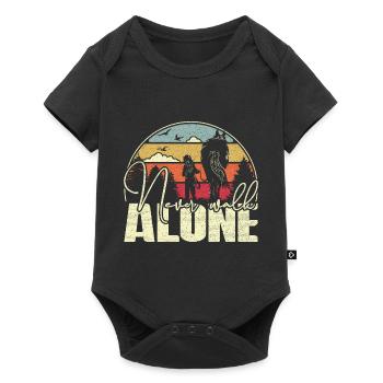 Never walk alone - Cheval de style vintage - Body à manches courtes Premium Bébé - noir - Devant