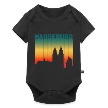 Landeshauptstadt Magdeburg Vintage - Baby Premium Kurzarmbody - Schwarz - Vorne