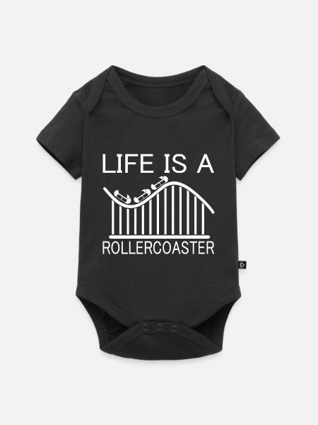 Rollercoaster Achterbahn - Baby Premium Kurzarmbody - Schwarz