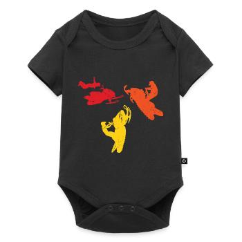 Retro Snowmobile Vintage Snow Mobile Winter - Baby Premium short-sleeve bodysuit - black - Front