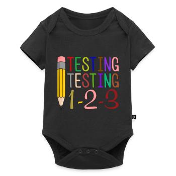 Test, Test, 1-2-3 Cadeau amusant - Body à manches courtes Premium Bébé - noir - Devant