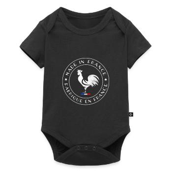 FABRIQUÉ EN FRANCE Coq Gaulois 2 Étoiles - Body à manches courtes Premium Bébé - noir - Devant