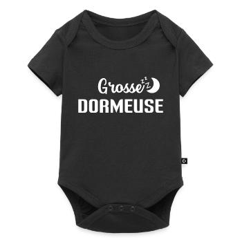 grosse dormeuse citation humour - Body à manches courtes Premium Bébé - noir - Devant