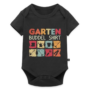 Garten Buddel Shirt - Gärtner T-Shirt Geschenk Gar - Baby Premium Kurzarmbody - Schwarz - Vorne