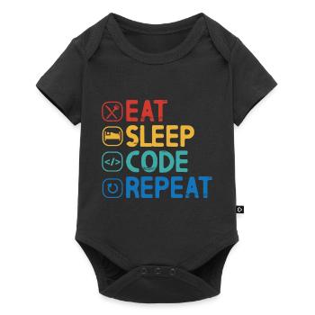 Eat Sleep Code Repeat - Baby Premium short-sleeve bodysuit - black - Front