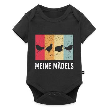 Meine Mädels - Wachtel Bekleidung Wachtel Spruch - Baby Premium Kurzarmbody - Schwarz - Vorne