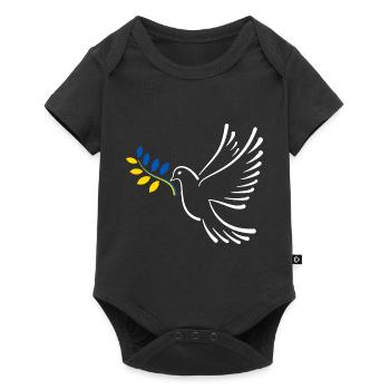 Friedenstaube Ukraine - Baby Premium Kurzarmbody - Schwarz - Vorne
