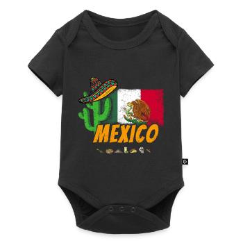 Mexico Vintage Cactus with Flag, Sombrero - Baby Premium short-sleeve bodysuit - black - Front