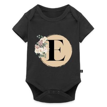 letter E - Baby Premium short-sleeve bodysuit - black - Front