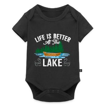 La vie est meilleure au lac Funny Lake Summer Boat - Body à manches courtes Premium Bébé - noir - Devant