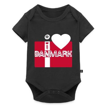 Dänemark - Baby Premium Kurzarmbody - Schwarz - Vorne