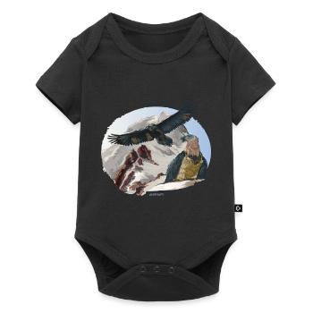 Baretgeier Nationalpark Berchtesgaden - Baby Premium Kurzarmbody - Schwarz - Vorne