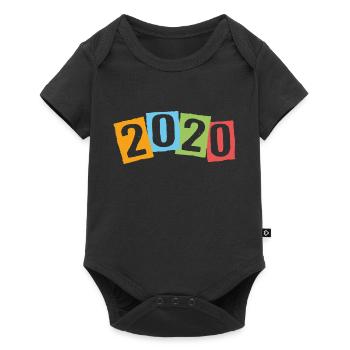 Born in 2020 – Birthday with big colorful numbers - Baby Premium short-sleeve bodysuit - black - Front