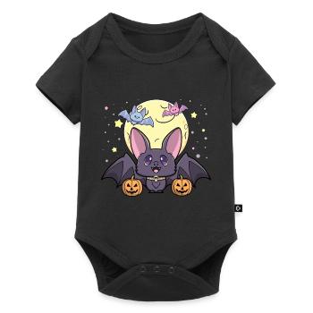 Mignon kawaii pastel goth chauve-souris halloween citrouilles amusant - Body à manches courtes Premium Bébé - noir - Devant