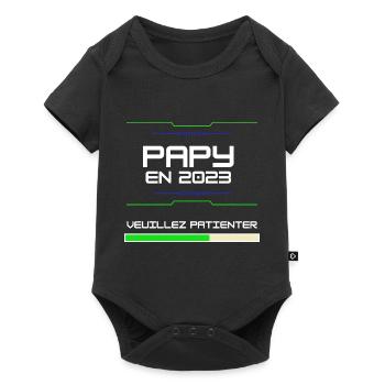 Papy en 2023 Naissance bébe Pour Futur Grand Frère - Baby Premium short-sleeve bodysuit - black - Front