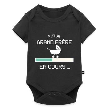 Futur Grand Frère Bientôt Frère Naissance Bèbè - Baby Premium short-sleeve bodysuit - black - Front