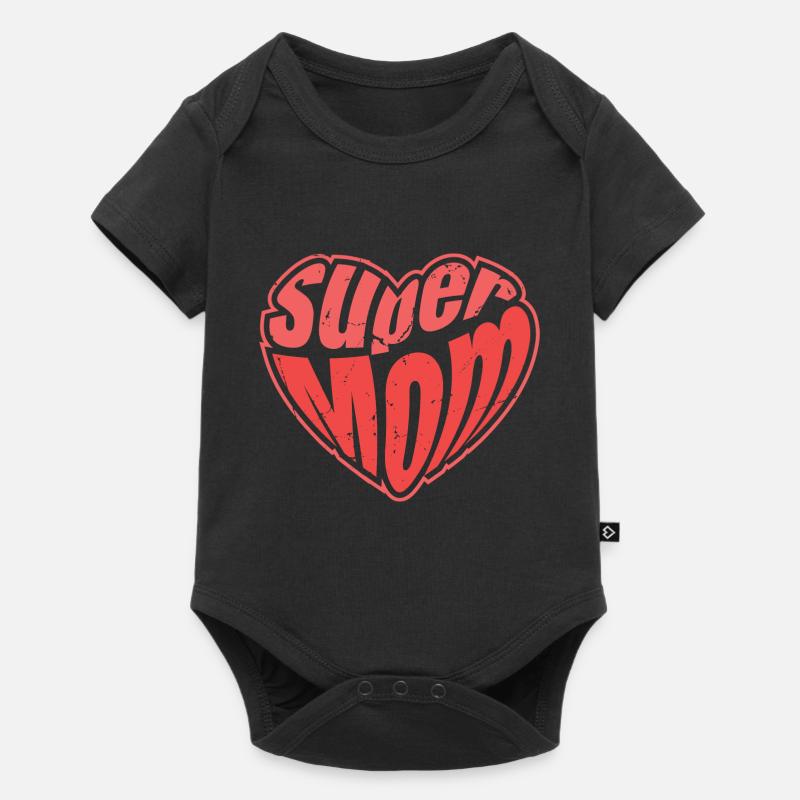 Supermom Mama Muttertag Hero - Baby Premium Kurzarmbody - Schwarz
