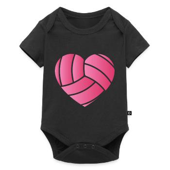 volleyball pink heart ball Design for a volleyball - Baby Premium short-sleeve bodysuit - black - Front