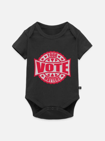 your vote matters Zitat - Baby Premium Kurzarmbody - Schwarz