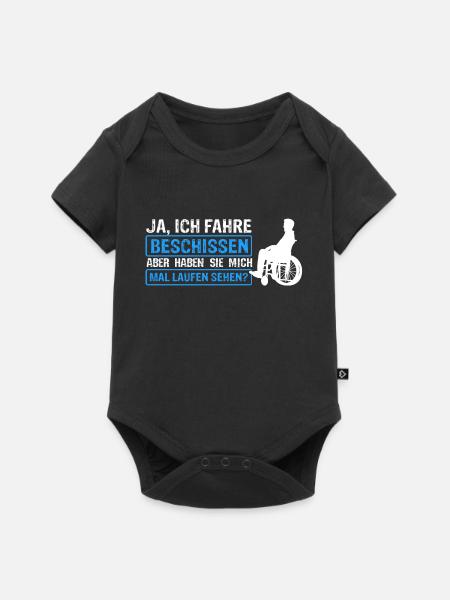 Rollstuhlfahrer Rollstuhl Spruch Geschenkidee Roll - Baby Premium Kurzarmbody - Schwarz