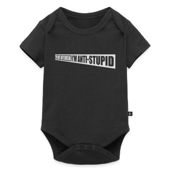 not antisocial anti stupid - Baby Premium short-sleeve bodysuit - black - Front
