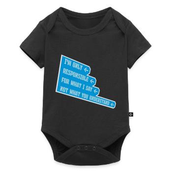 what I say quote - Baby Premium short-sleeve bodysuit - black - Front