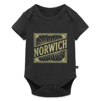 Norwich Angleterre UK City Font Vintage Rétro - Body à manches courtes Premium Bébé - noir - Devant