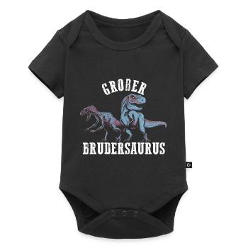Großer Brudersaurus T-Rex Dino Geschenk Großer Bru - Baby Premium Kurzarmbody - Schwarz - Vorne