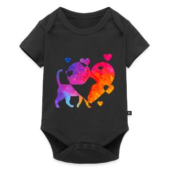 Katzenliebe - Baby Premium Kurzarmbody - Schwarz - Vorne