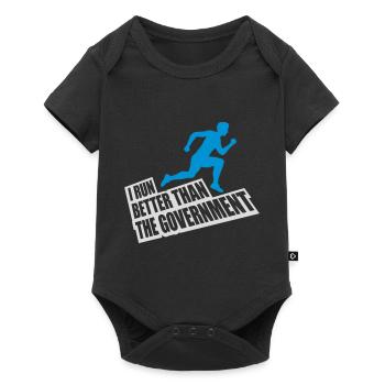 run better than government - Baby Premium short-sleeve bodysuit - black - Front