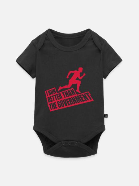 run better than government - Baby Premium Kurzarmbody - Schwarz