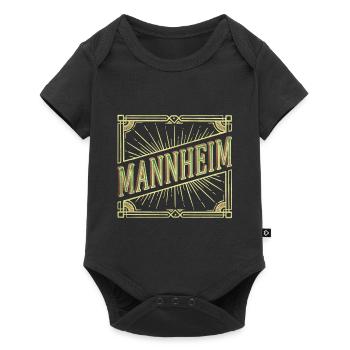 Mannheim Germany City Font Vintage Retro - Baby Premium short-sleeve bodysuit - black - Front